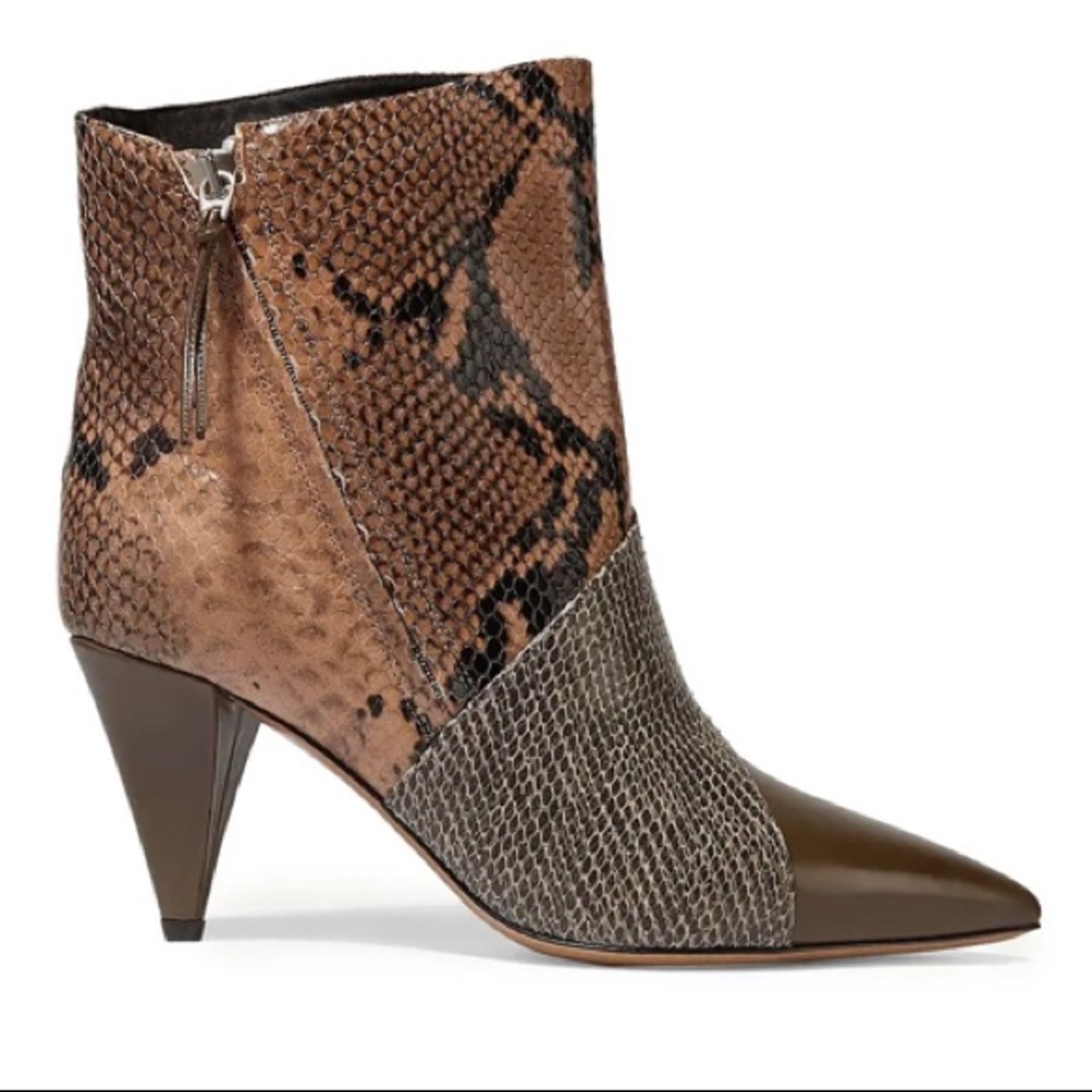 Isabel Marant Latts paneled snake-effect leather ankle boot - Picture 2 of 9